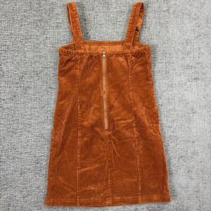 Forever 21 Women's Jumper‎ Overall Dress Size M Orangd Corduroy Mini